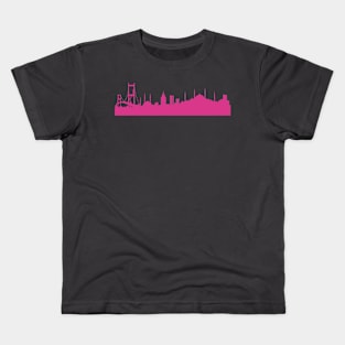 Istanbul skyline pink Kids T-Shirt